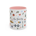 New York City Christmas Mug | Watercolor City Souvenir | Ceramic Coffee Cup