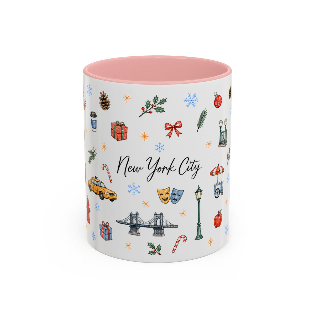 New York City Christmas Mug | Watercolor City Souvenir | Ceramic Coffee Cup