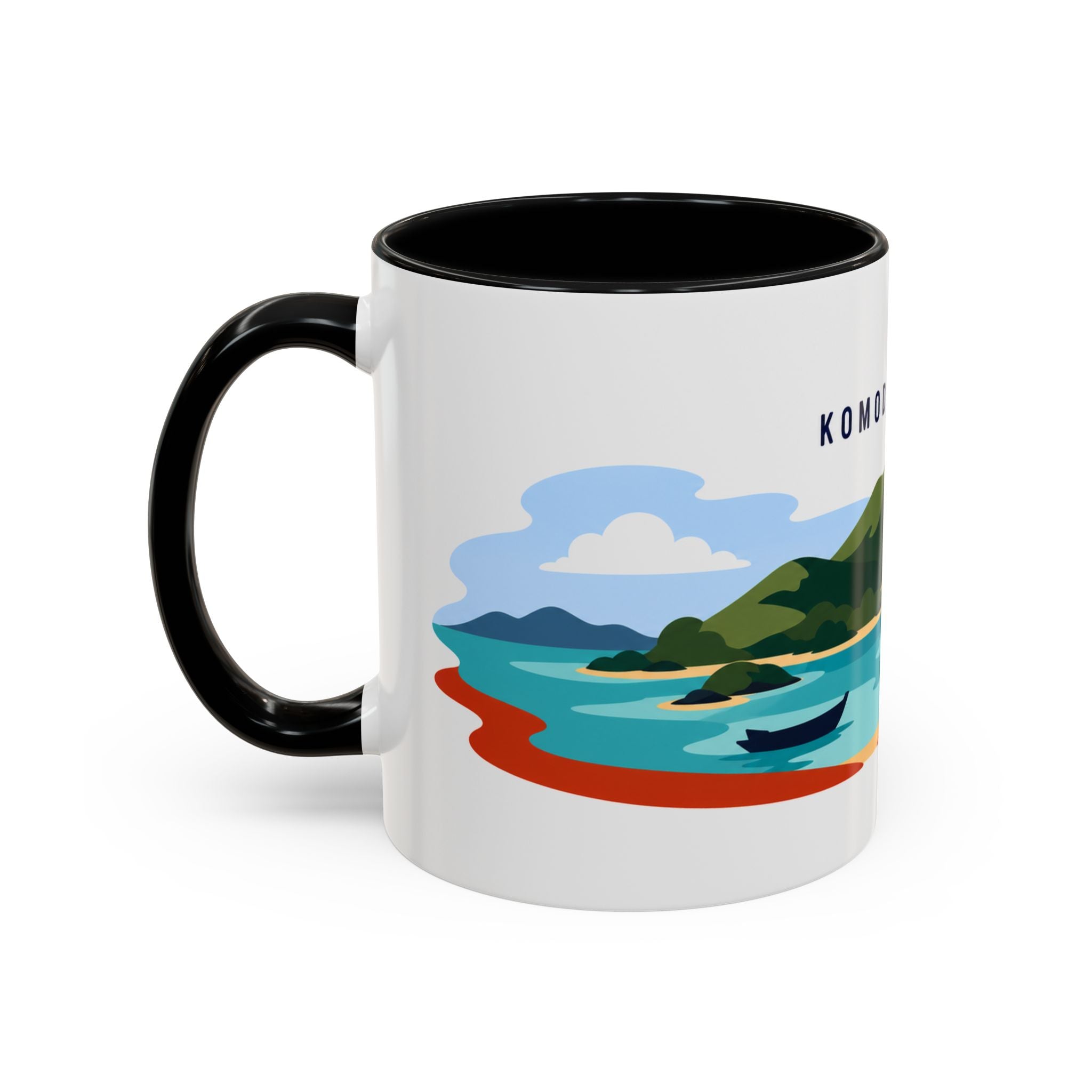 Komodo Islands Coffee Mug | Travel Destination Souvenir Gift | Accent Color Ceramic 11oz 15oz