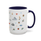 Banff Lake Louise Christmas Mug | Watercolor Travel Souvenir | Holiday Gift | Accent Ceramic Coffee Cup 11oz 15oz