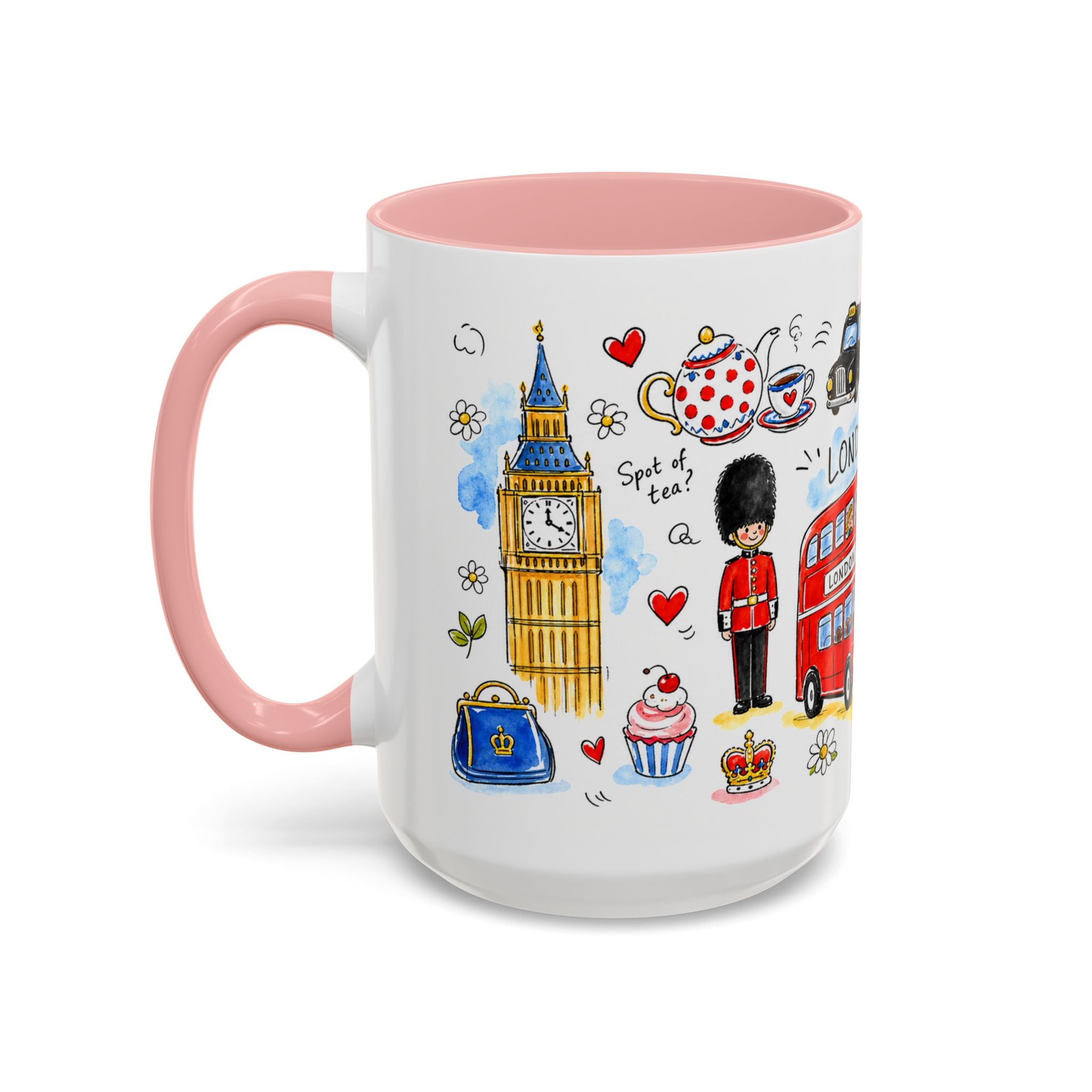 London Travel Mug | European City Souvenir Accent Coffee Mug | 11oz 15oz Ceramic Cup