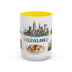 Cleveland Illustrated Travel Mug | City Souvenir Accent Coffee Mug | 11oz 15oz Ceramic Cup