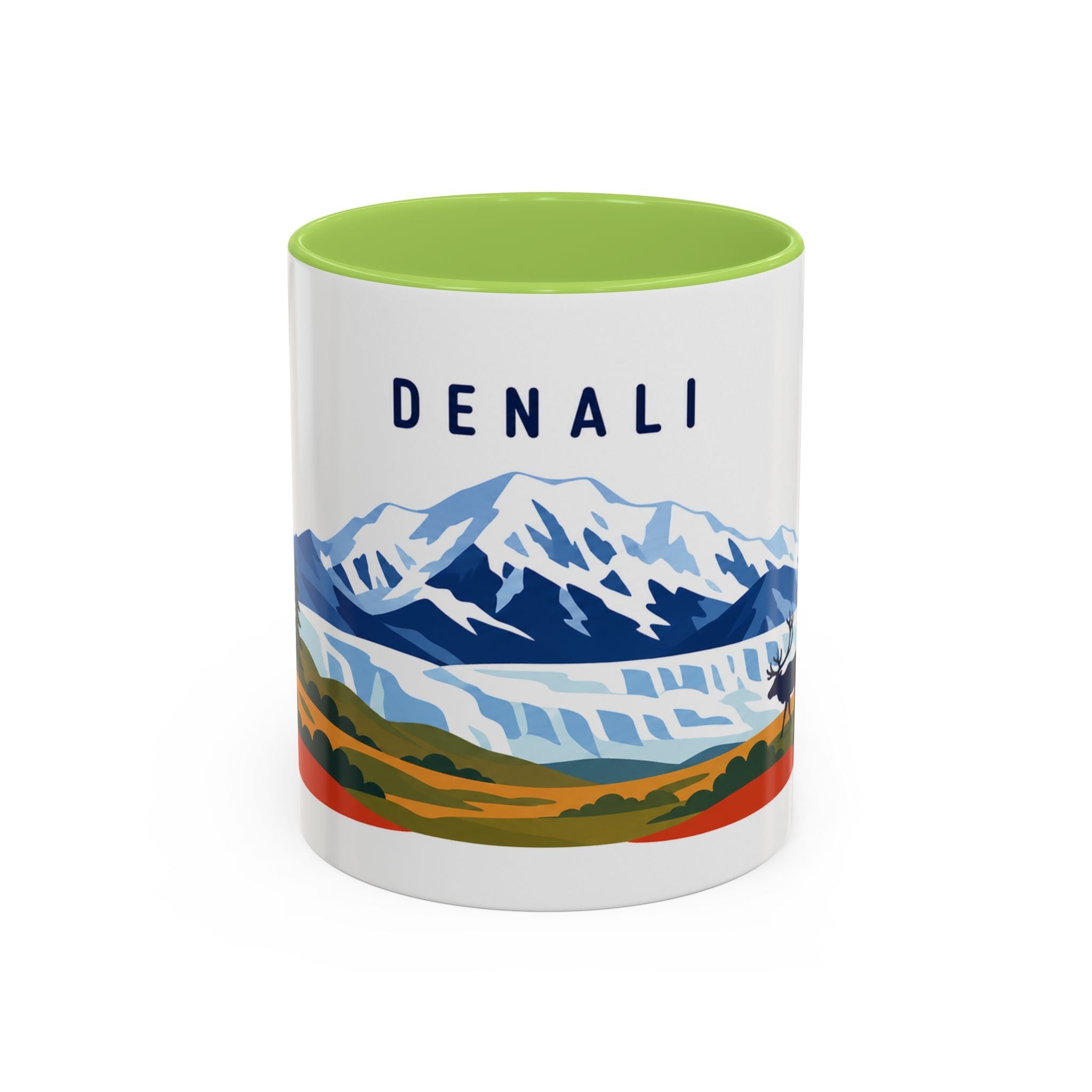 Denali Coffee Mug | Travel Destination Souvenir Gift | Accent Color Ceramic 11oz 15oz