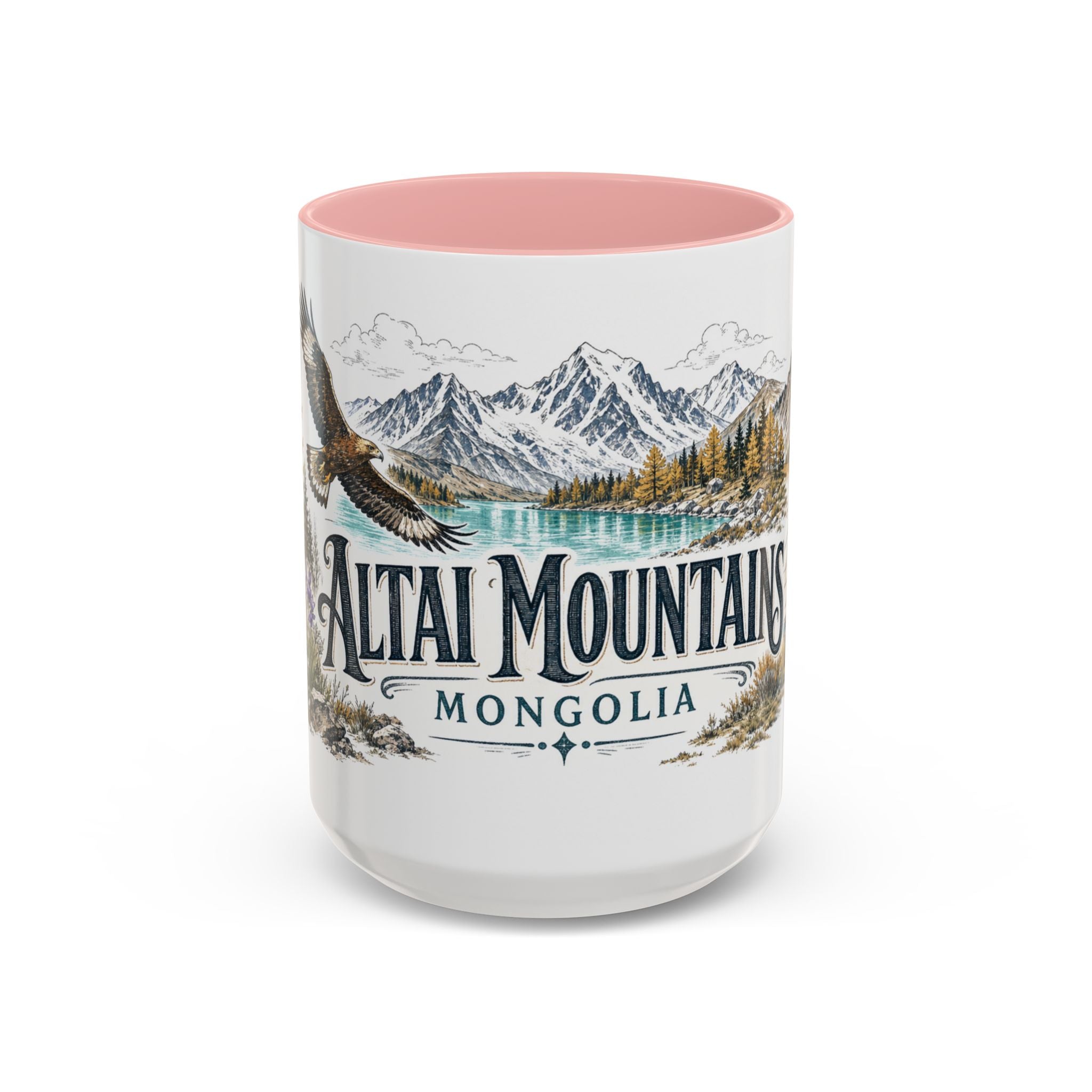 Altai Mountains Mug, Mongolia Travel Souvenir, Bucket List Gift, Accent Ceramic Coffee Mug 11oz 15oz
