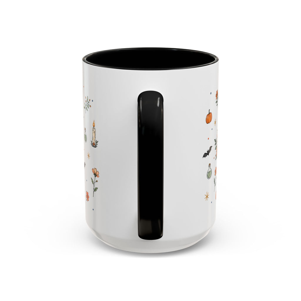 Black Cat Halloween Mug | Pumpkin Moon Watercolor Gift | Spooky Accent Cup 11oz 15oz
