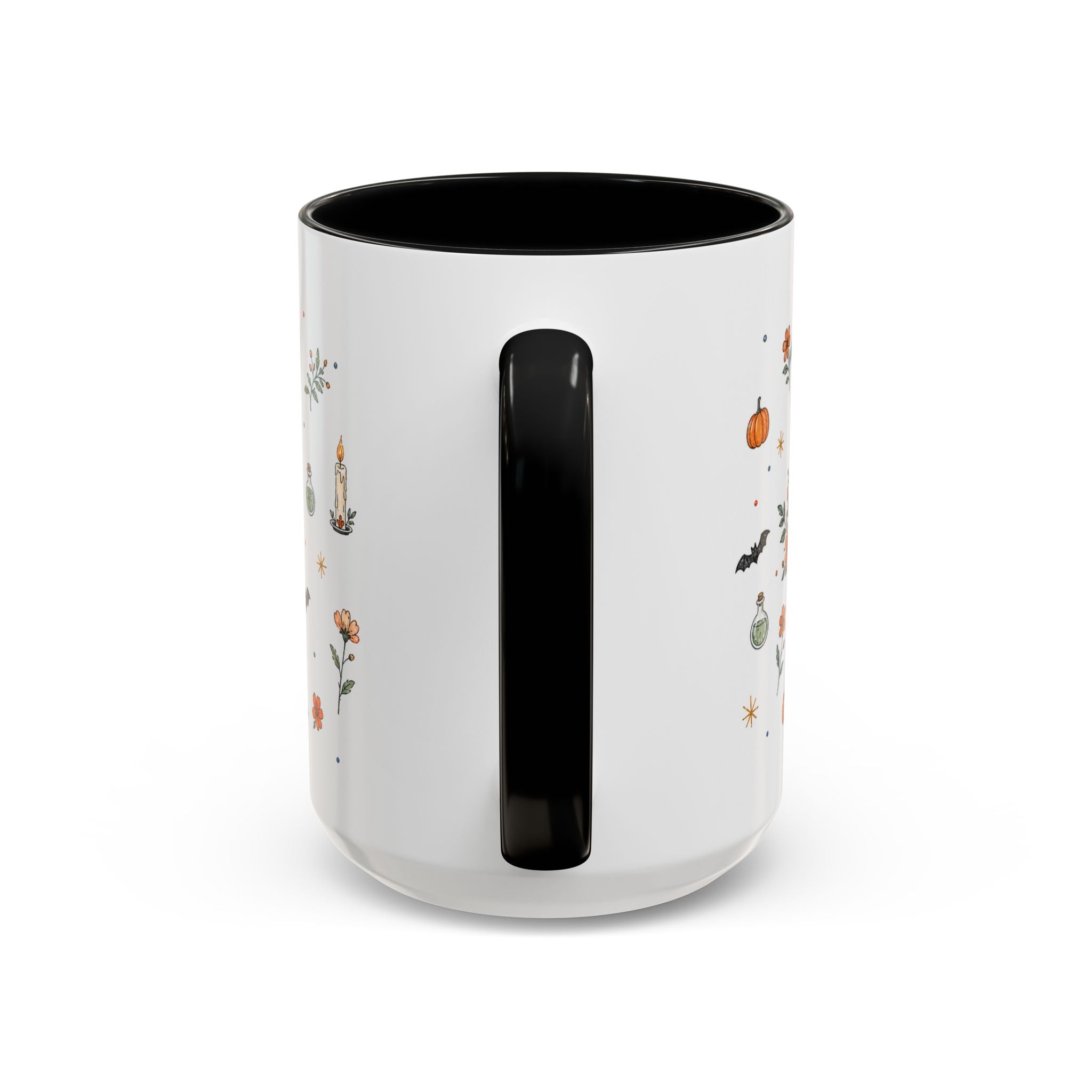 Black Cat Halloween Mug | Pumpkin Moon Watercolor Gift | Spooky Accent Cup 11oz 15oz