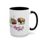 Oklahoma City Illustrated Travel Mug | City Souvenir Accent Coffee Mug | 11oz 15oz Ceramic Cup