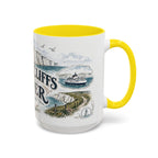 White Cliffs of Dover Mug, England Travel Souvenir, Bucket List Gift, Accent Ceramic Coffee Mug 11oz 15oz