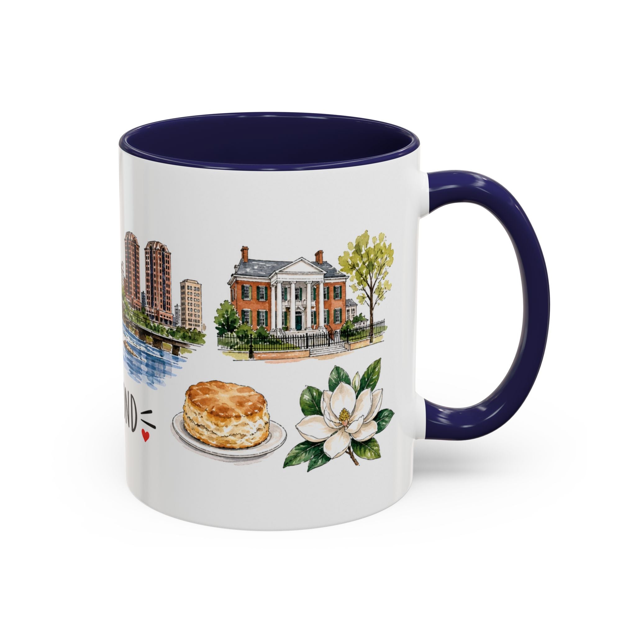 Richmond Illustrated Travel Mug | City Souvenir Accent Coffee Mug | 11oz 15oz Ceramic Cup