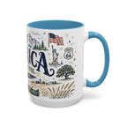 America the Beautiful Coffee Mug | Patriotic USA Gift | Accent Color Ceramic 11oz 15oz
