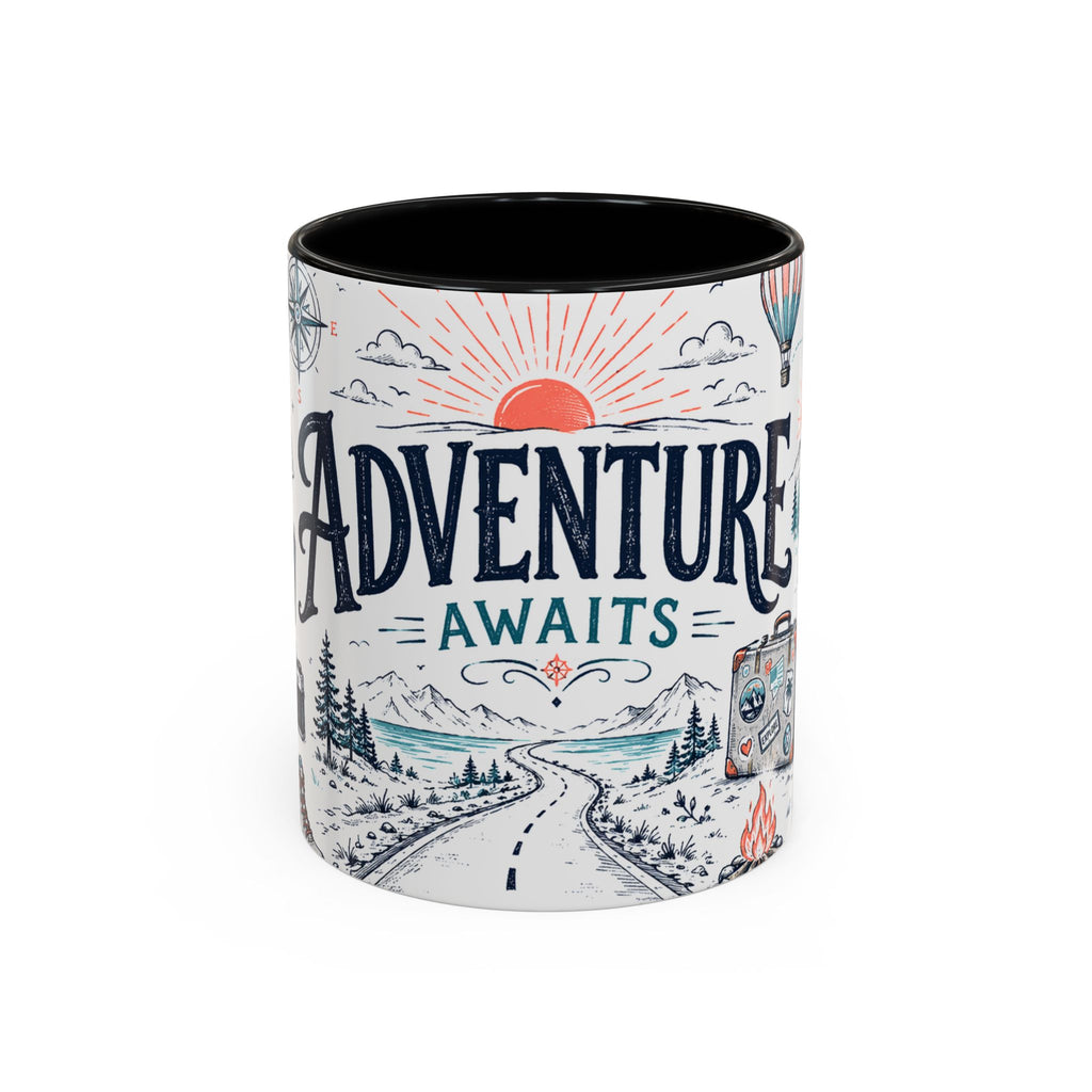 Adventure Awaits Coffee Mug | Class of 2026 Graduation Gift | Accent Color Ceramic 11oz 15oz