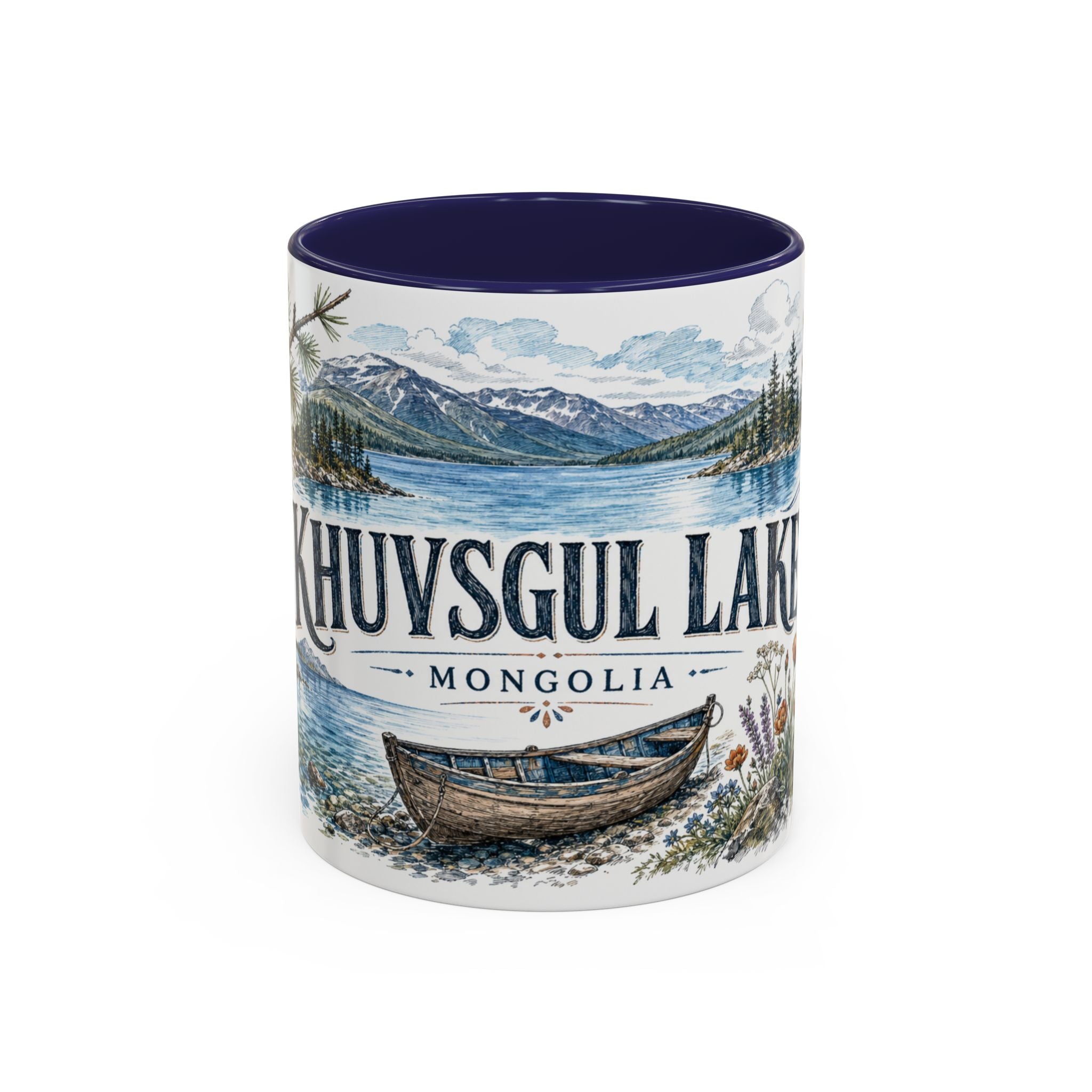 Khuvsgul Lake Mug, Mongolia Travel Souvenir, Bucket List Gift, Accent Ceramic Coffee Mug 11oz 15oz
