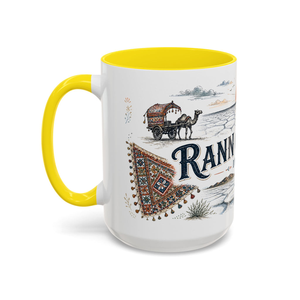 Rann of Kutch Mug, India Travel Souvenir, Bucket List Gift, Accent Ceramic Coffee Mug 11oz 15oz