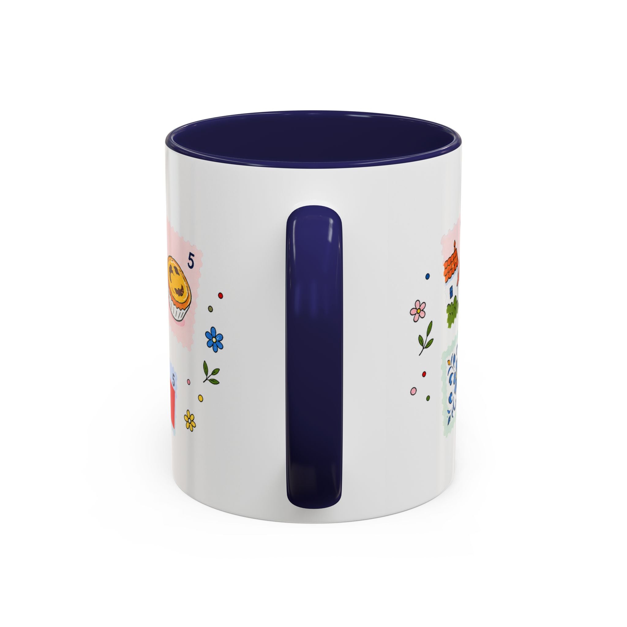 Lisbon Coffee Mug | Postage Stamp Collage Mug | Travel Souvenir Accent Cup 11oz 15oz