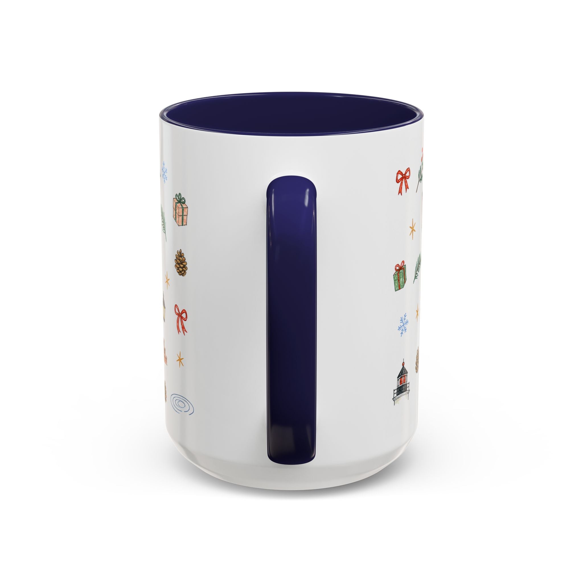 Boston Christmas Mug | Watercolor Travel Souvenir | Holiday Gift | Accent Ceramic Coffee Cup 11oz 15oz