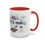 Istanbul Coffee Mug | Turkey Souvenir Travel Gift | Accent Color Ceramic 11oz 15oz