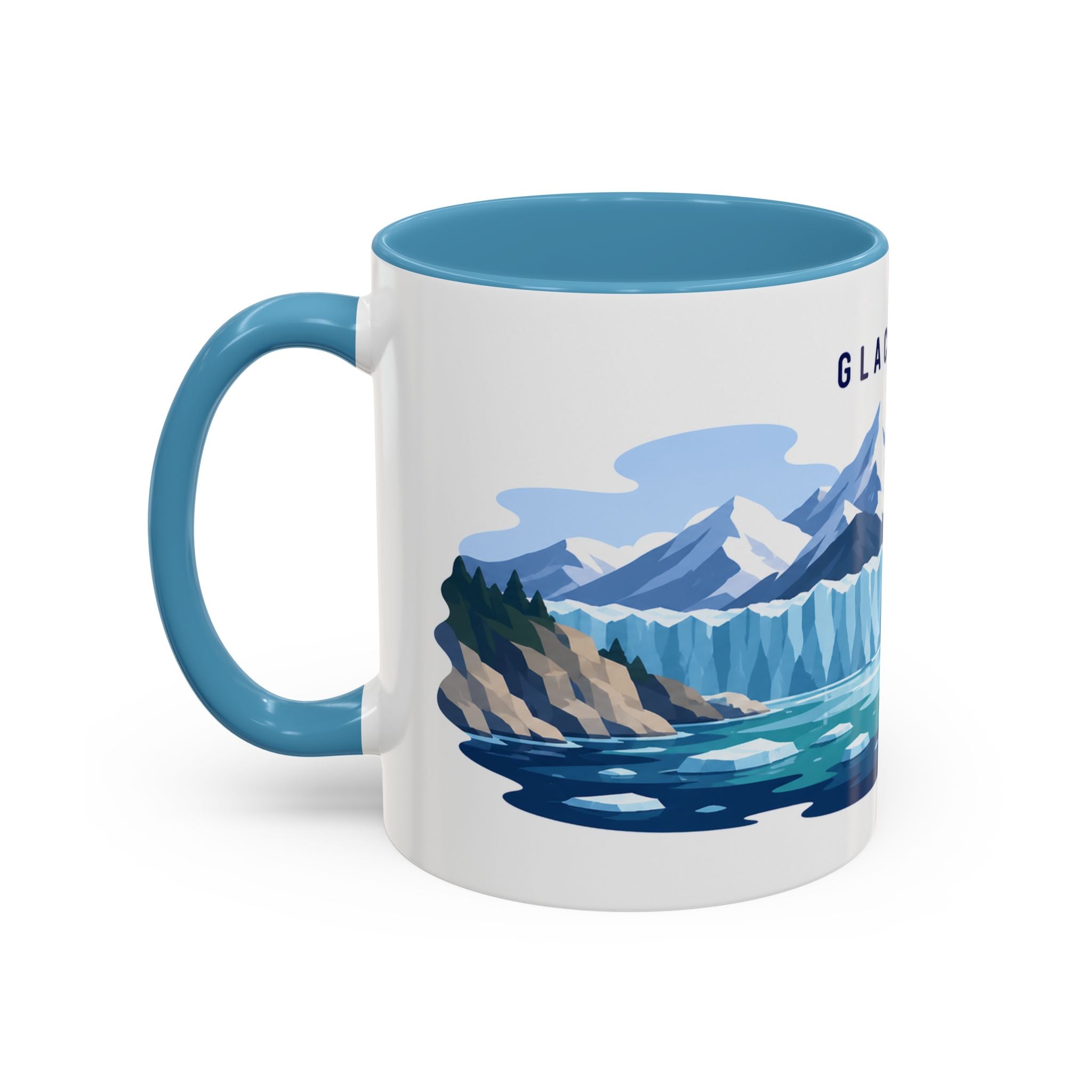 Glacier Bay National Park Coffee Mug | Solid Color Block Park Souvenir | 11oz 15oz Accent Mug