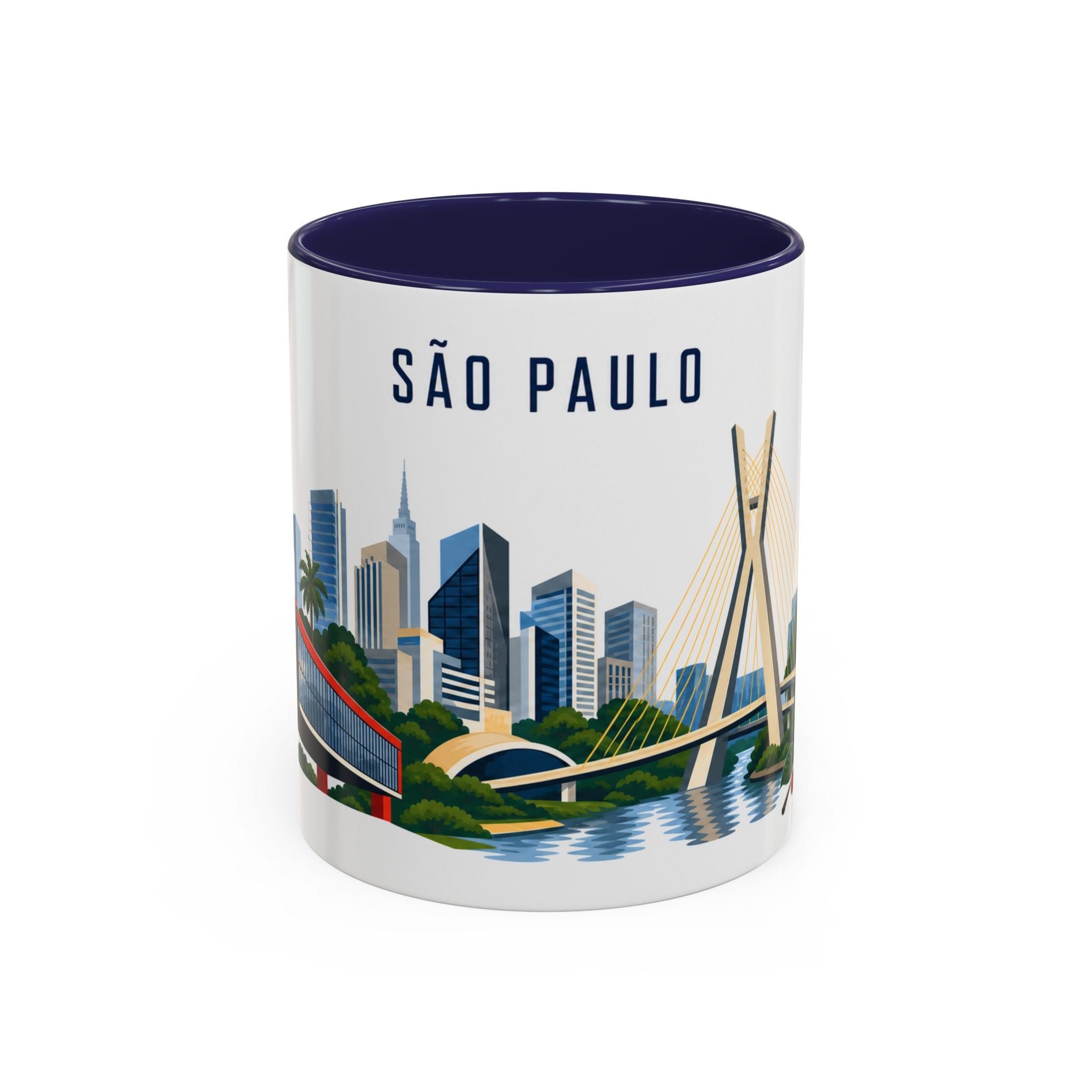 São Paulo Coffee Mug | Brazil Travel Souvenir | Porcelain Decal City Gift | 11oz 15oz Accent Mug