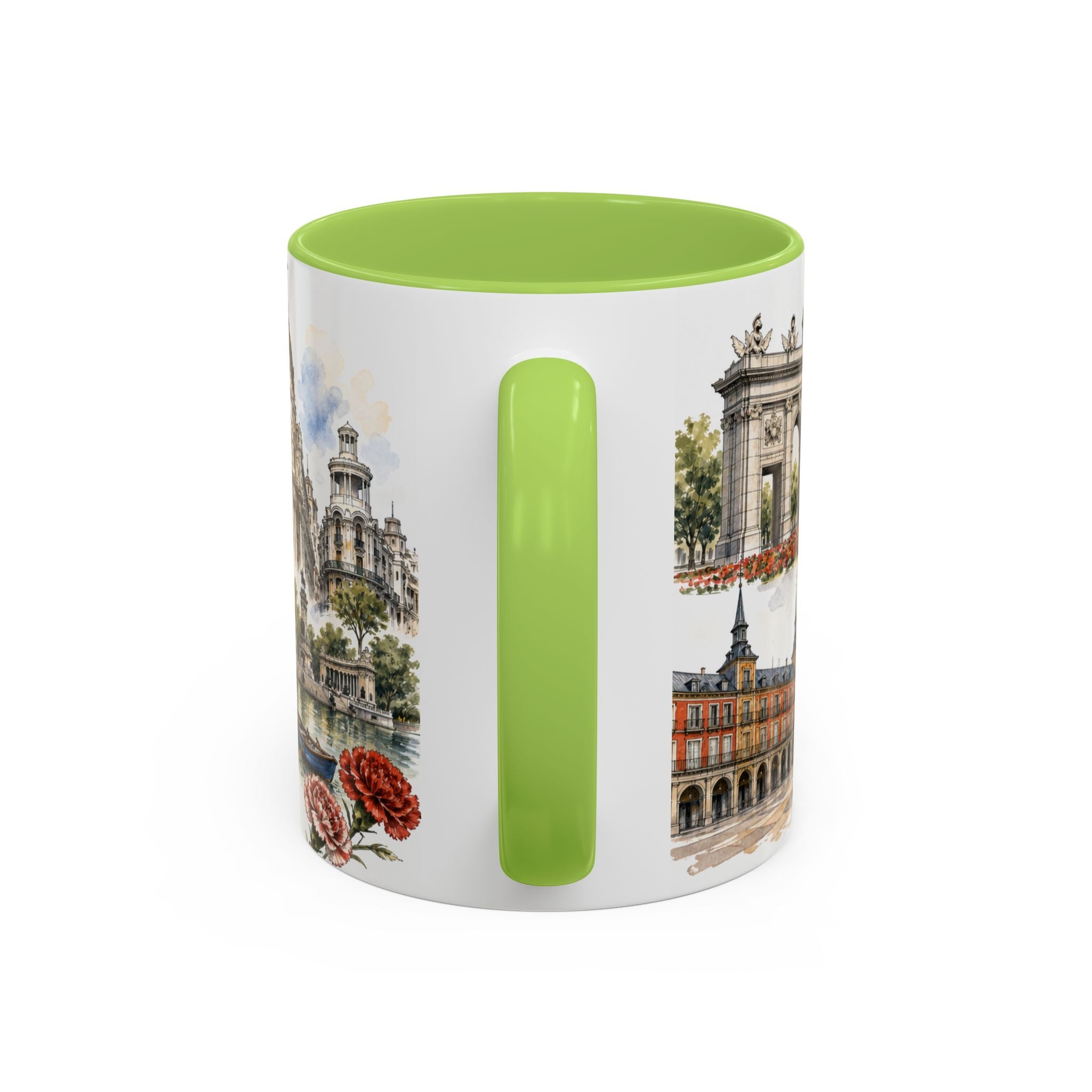 Madrid Coffee Mug | Spain Travel Souvenir | Vintage Illustrated City Gift | 11 oz 15 oz Accent Mug
