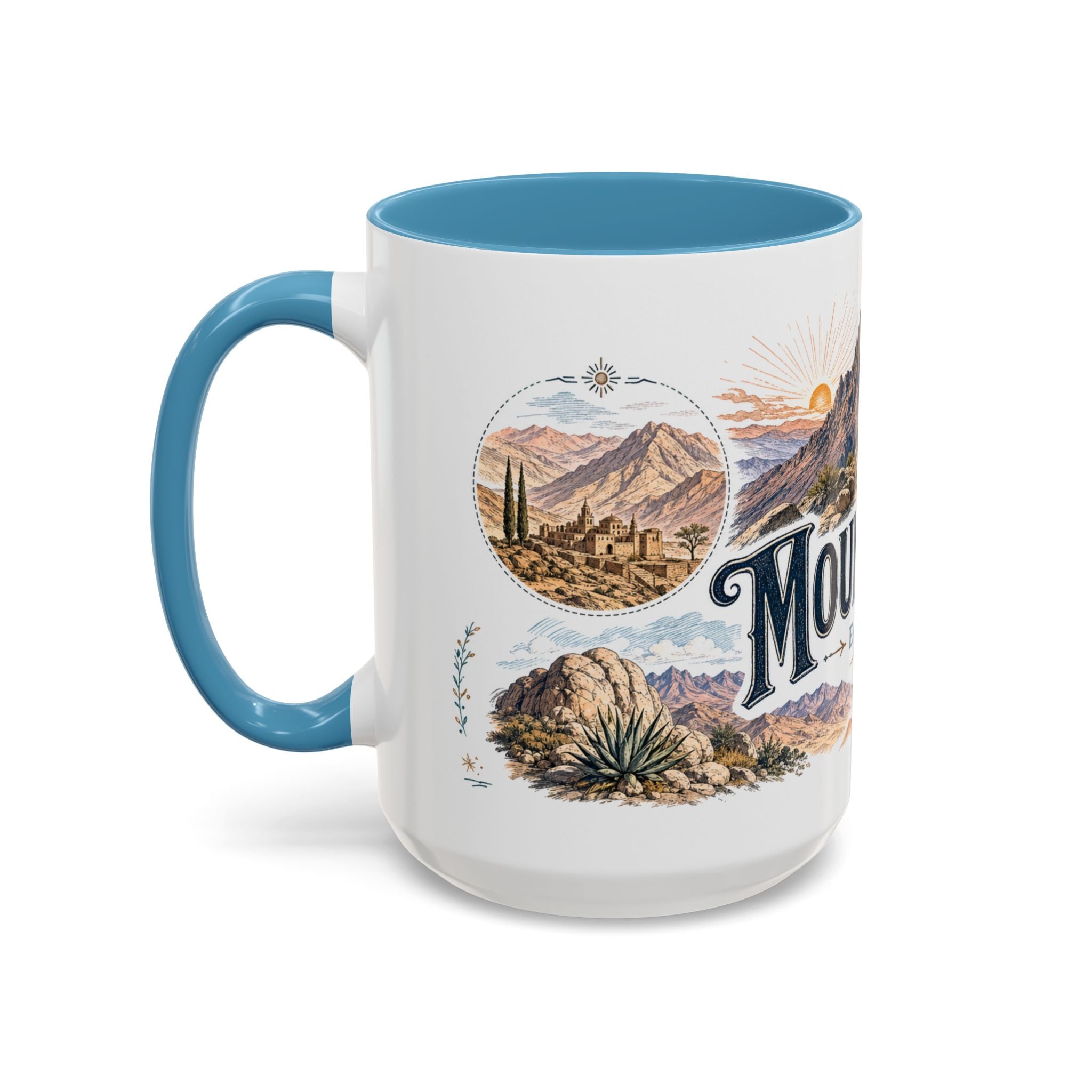 Mount Sinai Mug, Egypt Travel Souvenir, Bucket List Gift, Accent Ceramic Coffee Mug 11oz 15oz