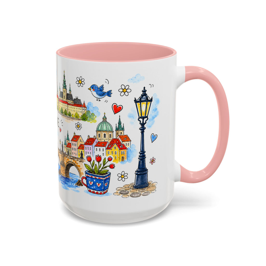 Prague Travel Mug | European City Souvenir Accent Coffee Mug | 11oz 15oz Ceramic Cup
