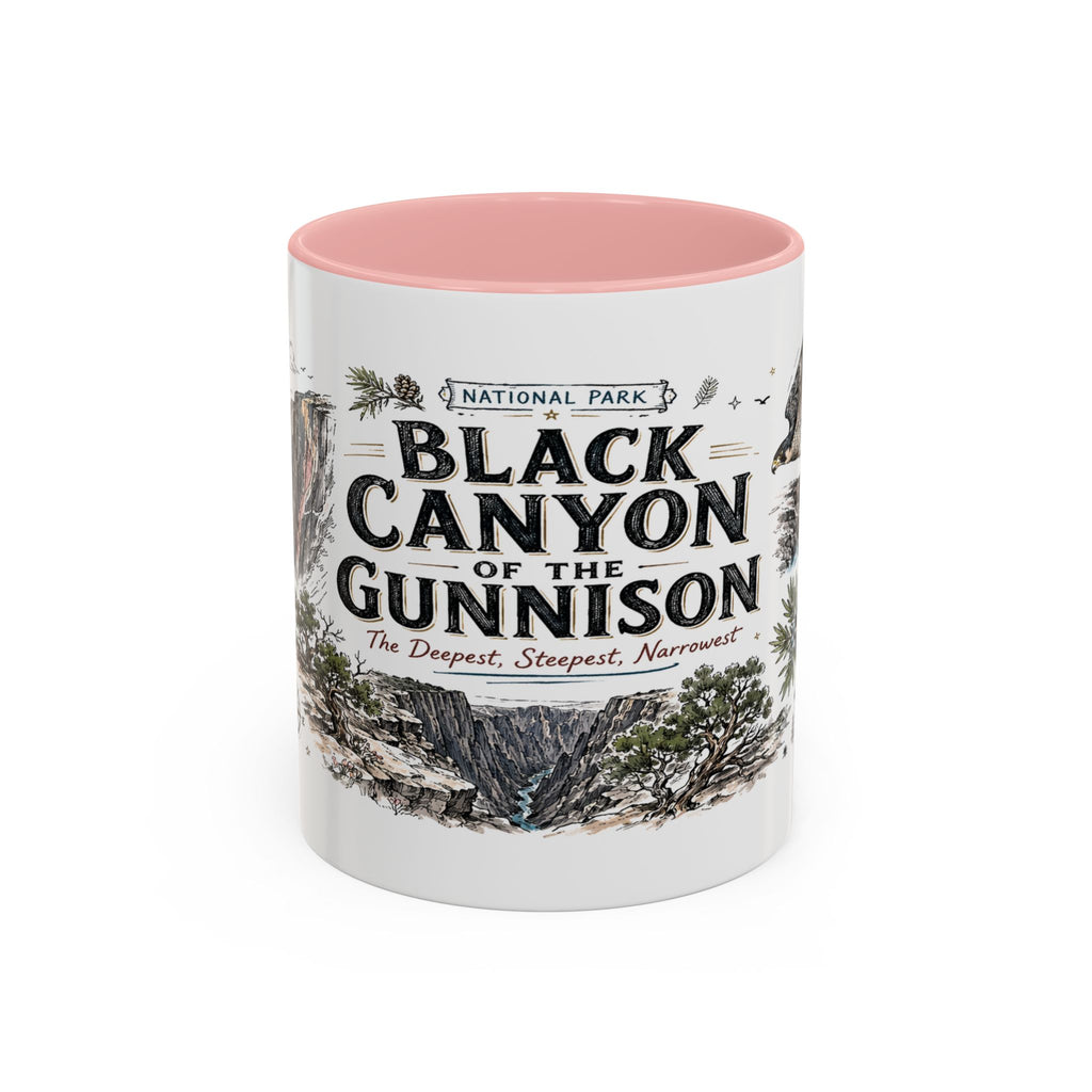 Black Canyon of the Gunnison National Park Coffee Mug | Colorado Deep Canyon Hiking Gift | Accent Color Ceramic 11oz 15oz