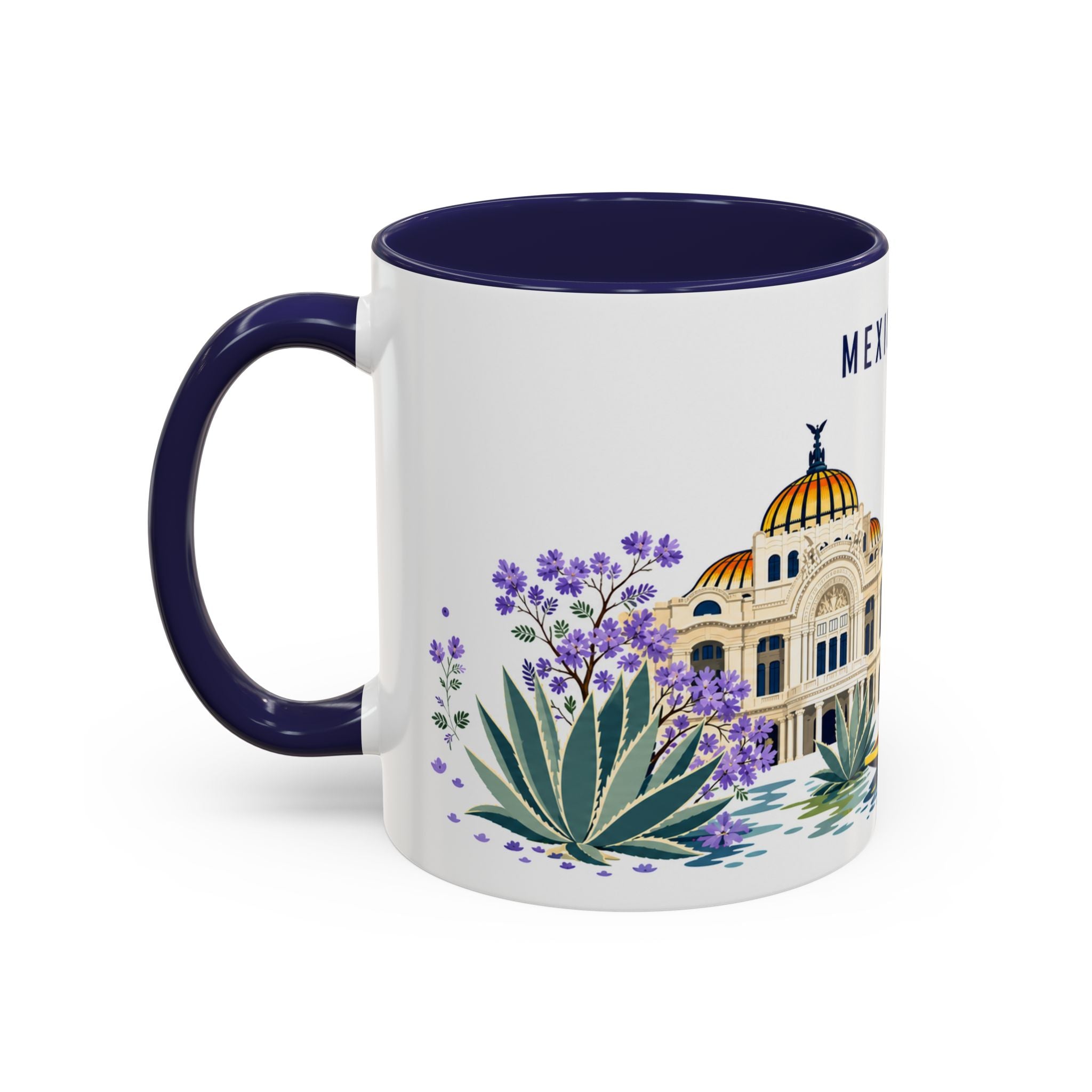 Mexico City Coffee Mug | Mexico Travel Souvenir | Porcelain Decal City Gift | 11oz 15oz Accent Mug