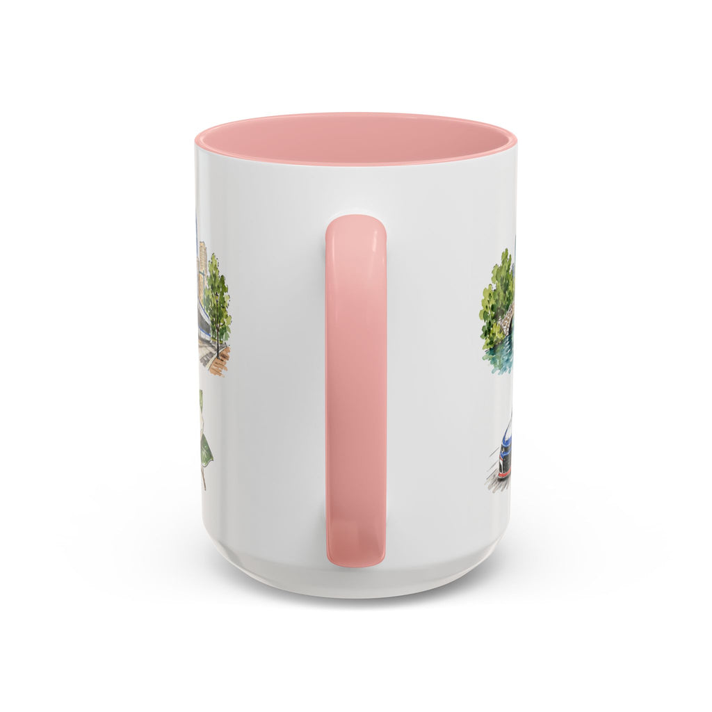 Charlotte Illustrated Travel Mug | City Souvenir Accent Coffee Mug | 11oz 15oz Ceramic Cup