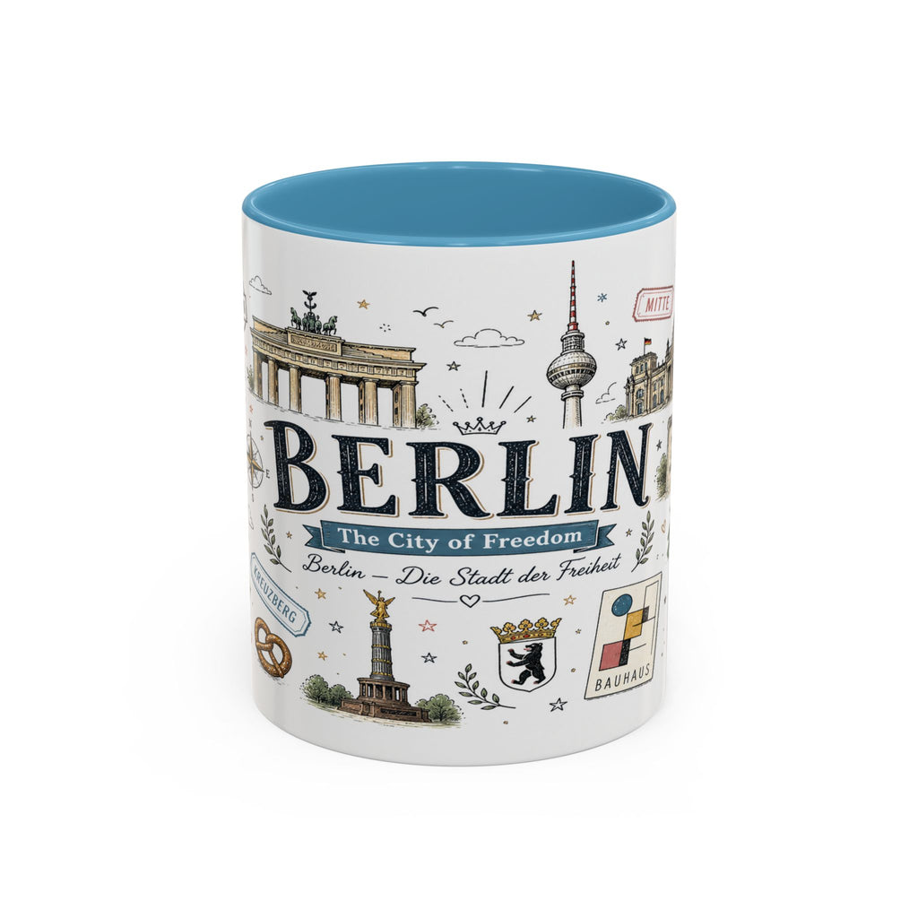 Berlin Coffee Mug | Germany Souvenir Travel Gift | Accent Color Ceramic 11oz 15oz