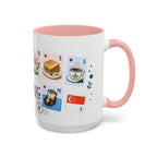Singapore Coffee Mug | Postage Stamp Collage Mug | Travel Souvenir Accent Cup 11oz 15oz