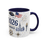 America 250 Coffee Mug | 1776-2026 Patriotic 4th of July Gift | Accent Color Ceramic 11oz 15oz