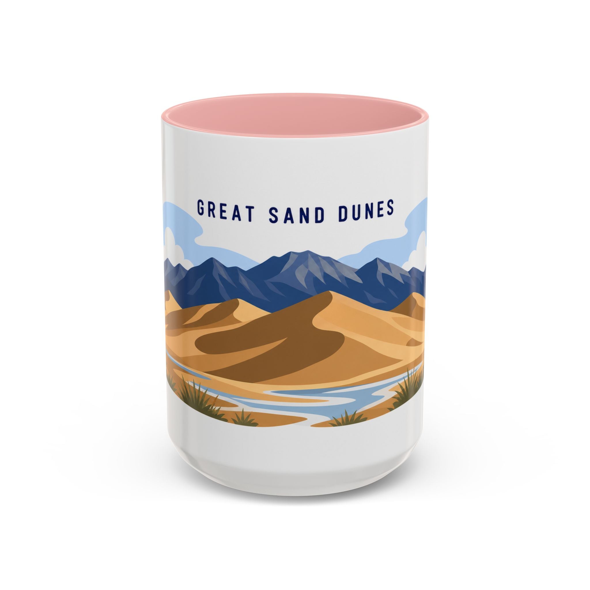 Great Sand Dunes National Park Coffee Mug | Solid Color Block Park Souvenir | 11oz 15oz Accent Mug