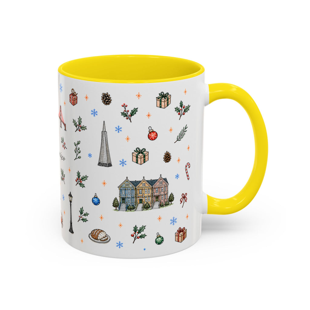 San Francisco Christmas Mug | Watercolor City Souvenir | Ceramic Coffee Cup