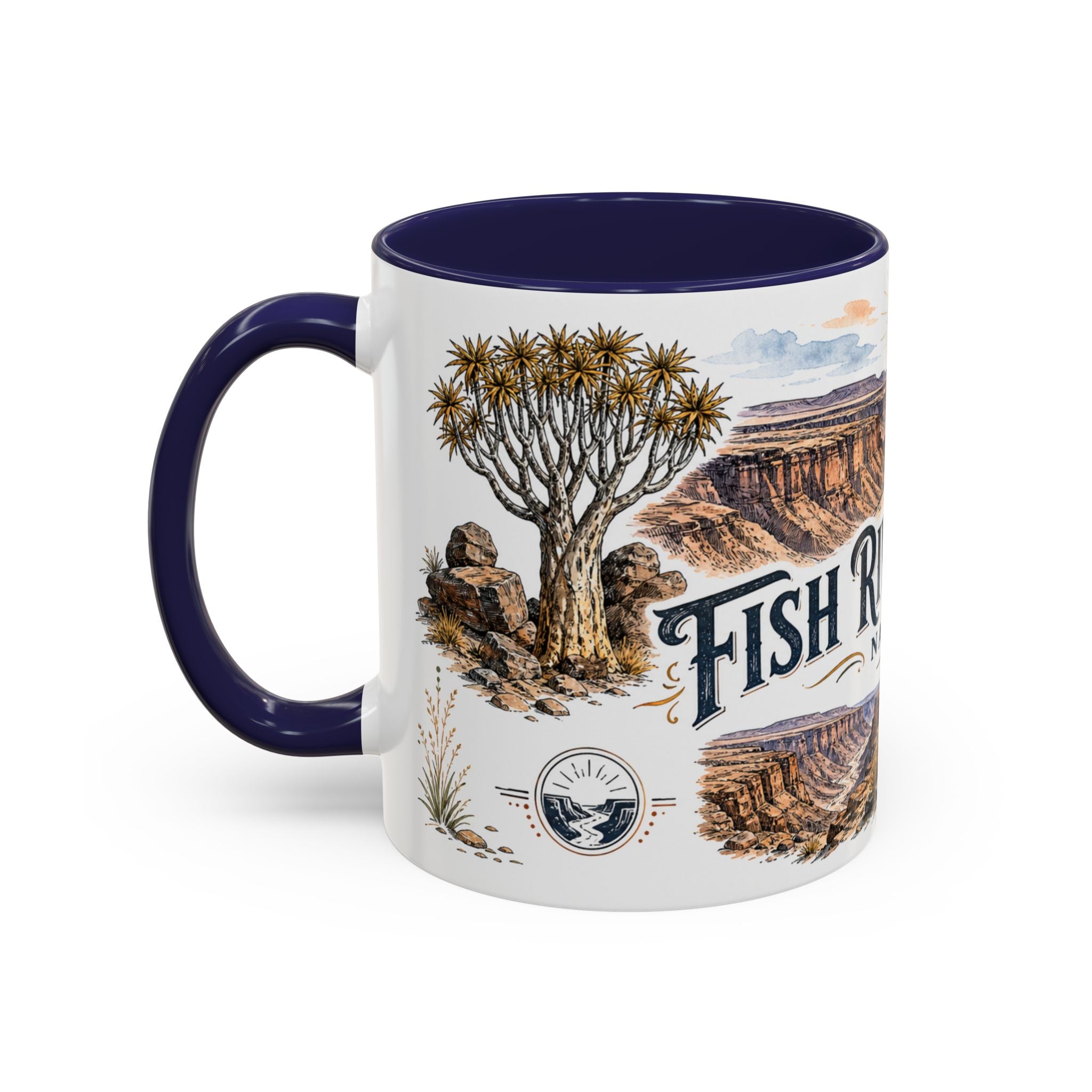 Fish River Canyon Mug, Namibia Travel Souvenir, Bucket List Gift, Accent Ceramic Coffee Mug 11oz 15oz