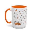 Halloween Party Mug | Ghost Black Cat Candy Watercolor Gift | Accent Cup 11oz 15oz