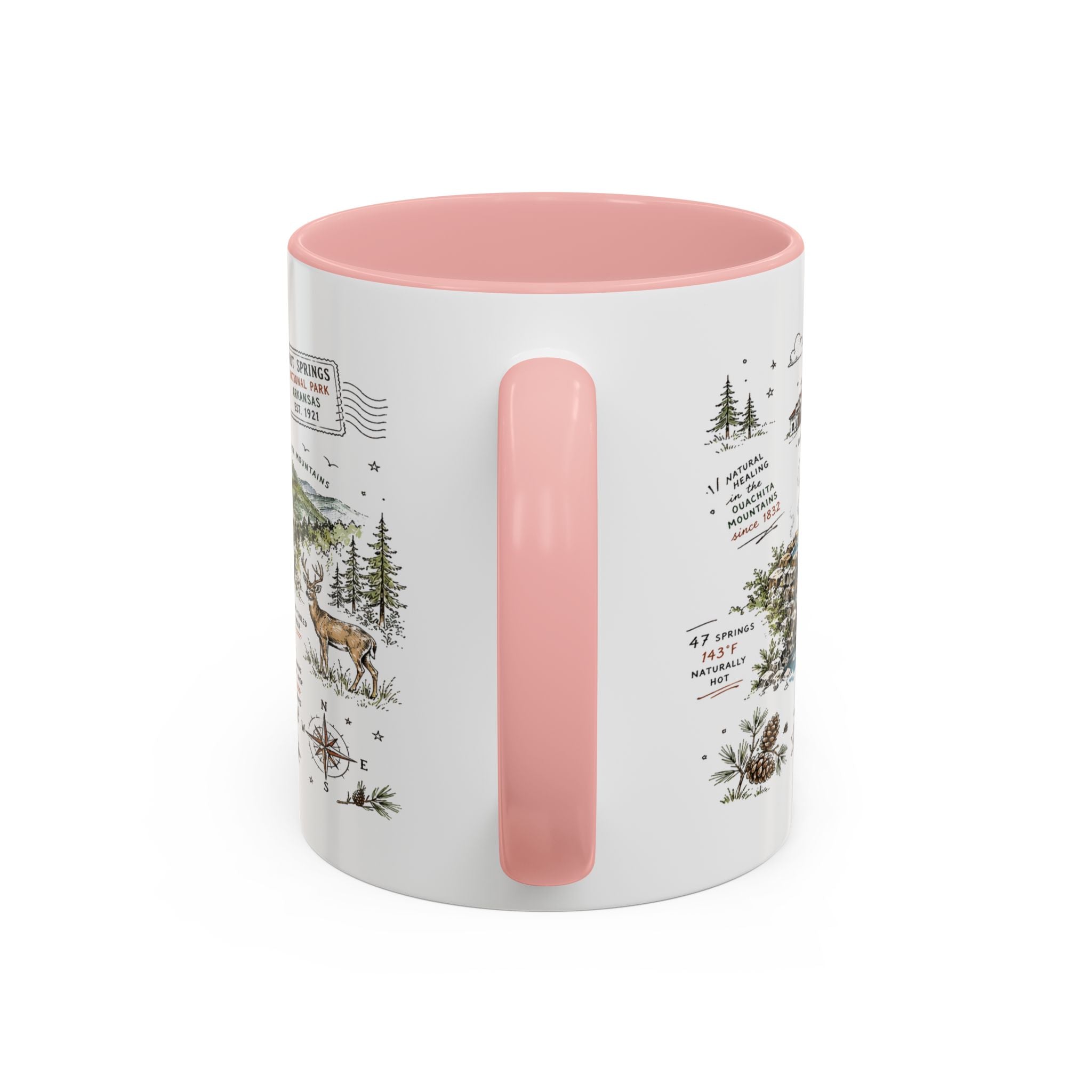 Hot Springs National Park Coffee Mug | Arkansas Thermal Spring Spa Gift | Accent Color Ceramic 11oz 15oz