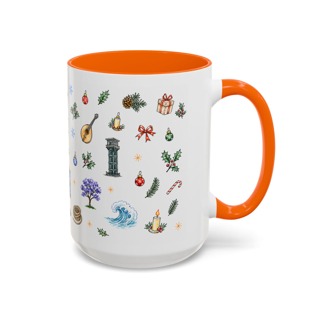 Lisbon Christmas Mug | Watercolor City Souvenir | Ceramic Coffee Cup 11oz 15oz