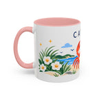Cancer Zodiac Coffee Mug | Crab and Coastal Design | Astrology Birthday Gift | 11 oz 15 oz Ceramic Accent Mug