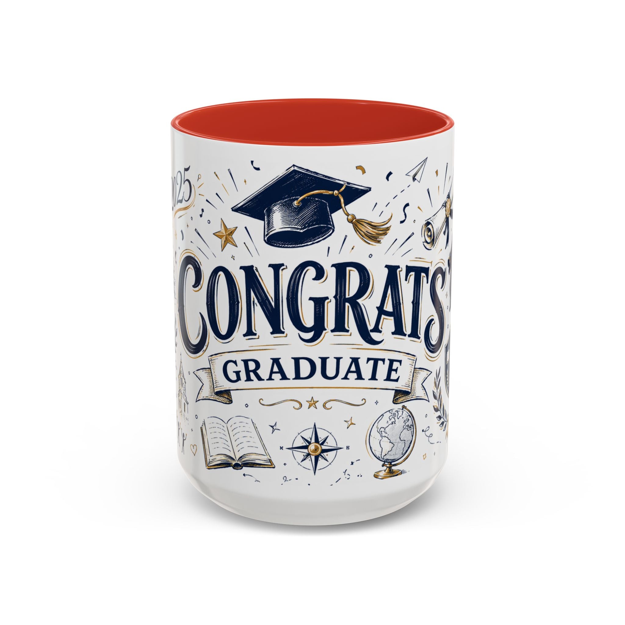 Congrats Graduate Coffee Mug | Class of 2026 Graduation Gift | Accent Color Ceramic 11oz 15oz