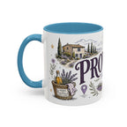 Provence Coffee Mug | Travel Destination Souvenir Gift | Accent Color Ceramic 11oz 15oz