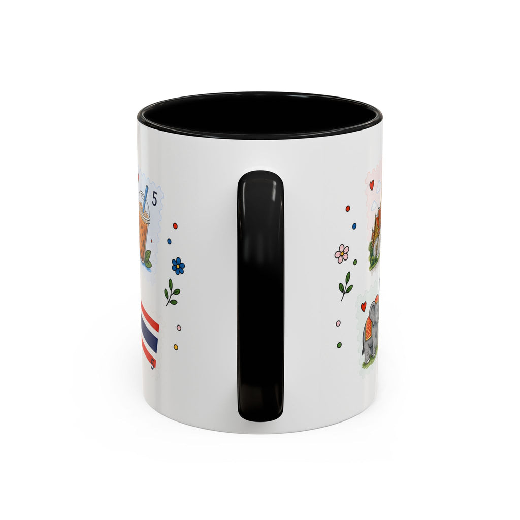 Bangkok Coffee Mug | Postage Stamp Collage Mug | Travel Souvenir Accent Cup 11oz 15oz