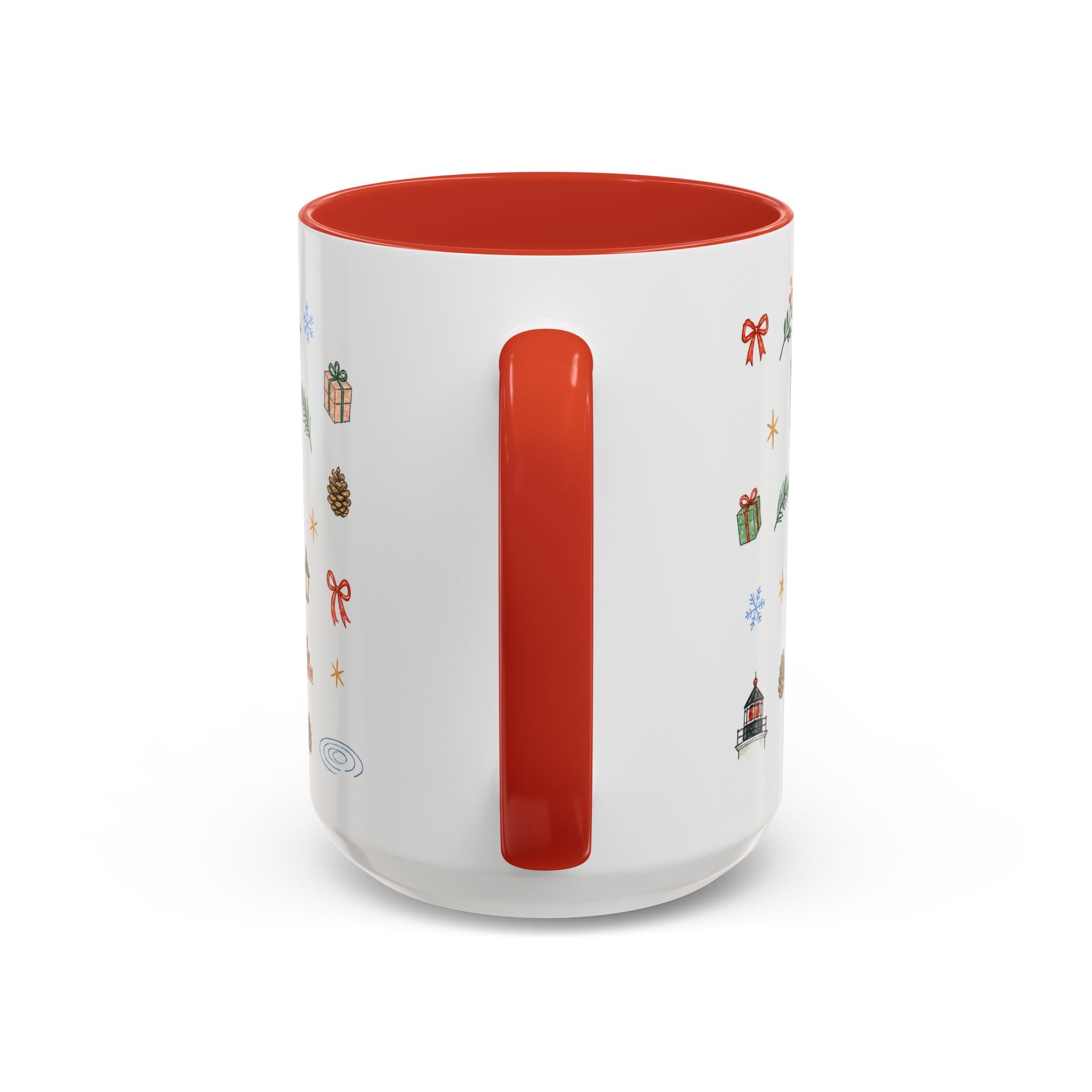 Boston Christmas Mug | Watercolor Travel Souvenir | Holiday Gift | Accent Ceramic Coffee Cup 11oz 15oz