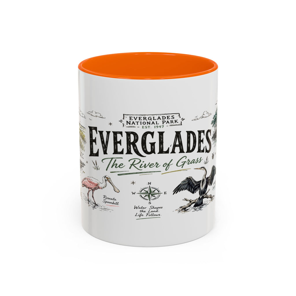 Everglades National Park Coffee Mug | Florida Wetlands Wildlife Kayak Gift | Accent Color Ceramic 11oz 15oz