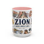Zion National Park Coffee Mug | Hiking Camping Nature Gift | Accent Color Ceramic 11oz 15oz