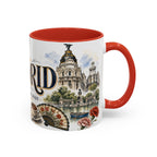 Madrid Coffee Mug | Spain Travel Souvenir | Vintage Illustrated City Gift | 11 oz 15 oz Accent Mug