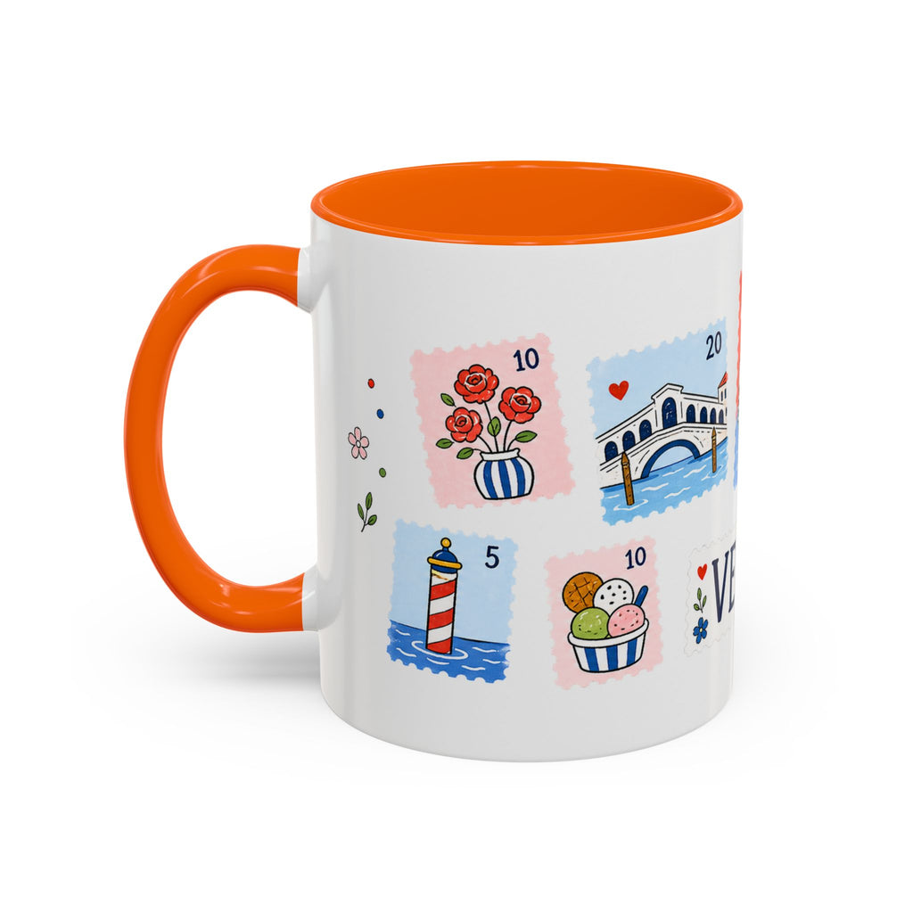Venice Coffee Mug | Postage Stamp Collage Mug | Travel Souvenir Accent Cup 11oz 15oz