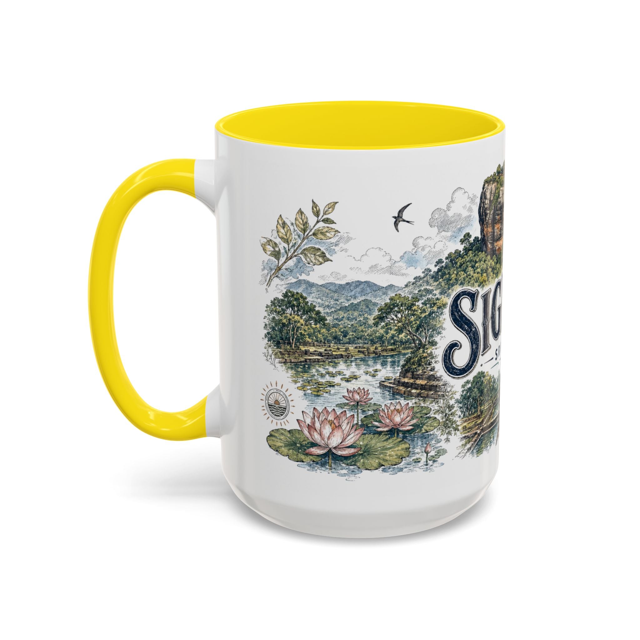 Sigiriya Mug, Sri Lanka Travel Souvenir, Bucket List Gift, Accent Ceramic Coffee Mug 11oz 15oz