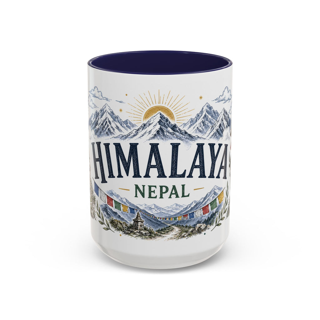 Himalaya Coffee Mug | Travel Destination Souvenir Gift | Accent Color Ceramic 11oz 15oz