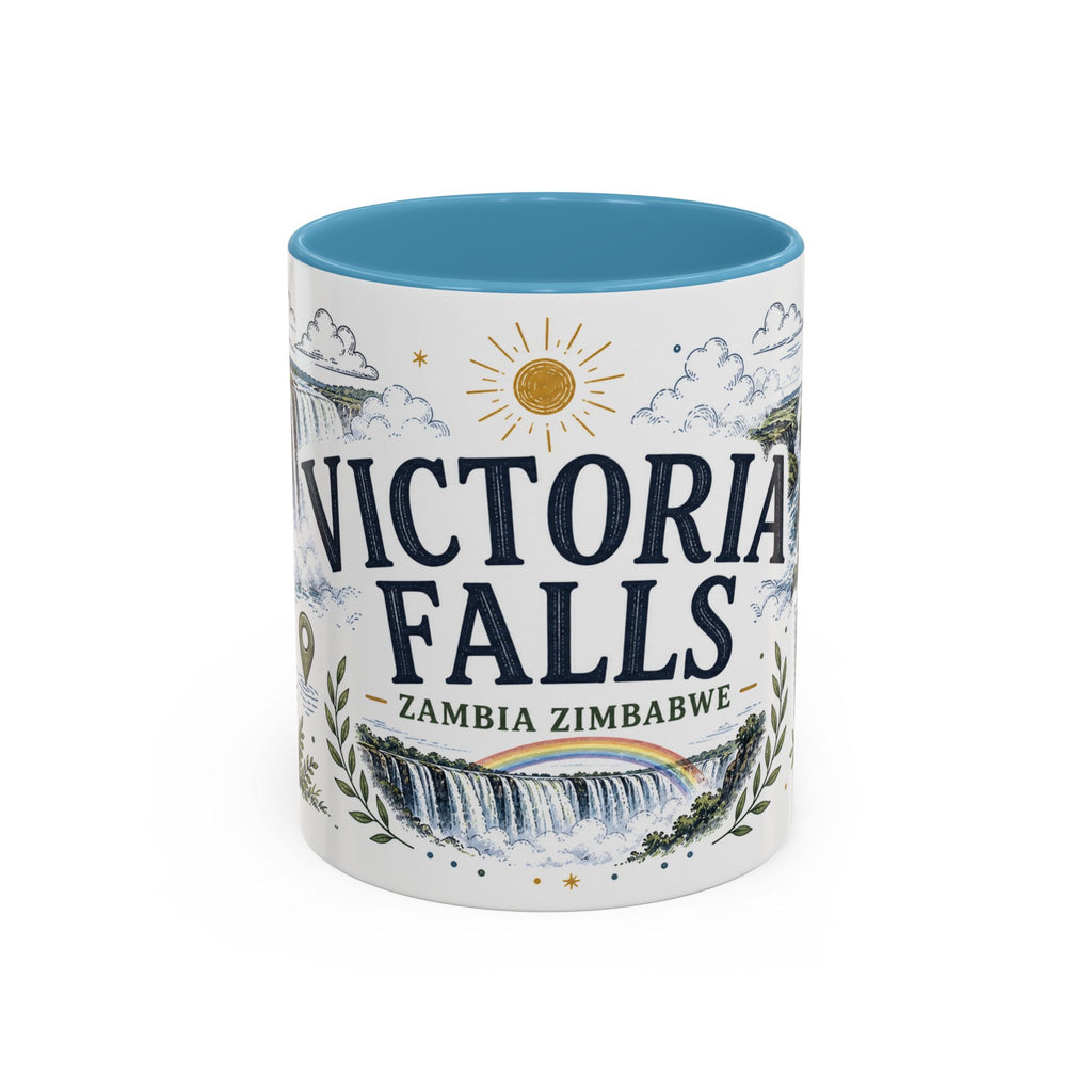 Victoria Falls Coffee Mug | Travel Destination Souvenir Gift | Accent Color Ceramic 11oz 15oz
