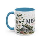 Mississippi State Map Mug | Moving Away, Homesick Gift | Botanical Accent Coffee Cup